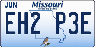 MO license plate EH2P3E