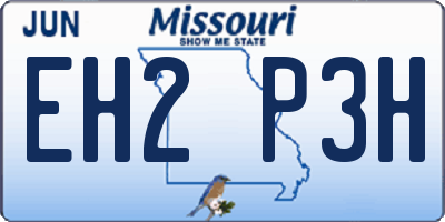 MO license plate EH2P3H