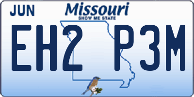 MO license plate EH2P3M