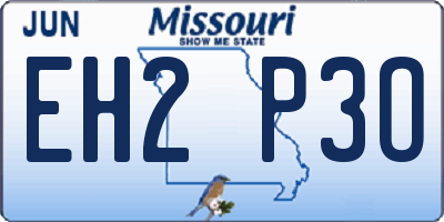 MO license plate EH2P3O