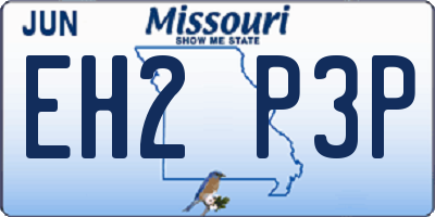 MO license plate EH2P3P