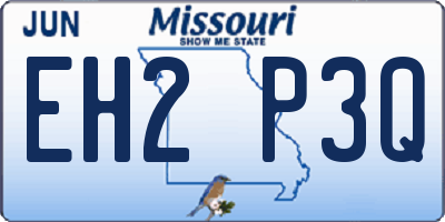 MO license plate EH2P3Q