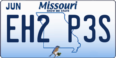 MO license plate EH2P3S