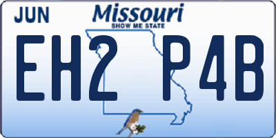 MO license plate EH2P4B