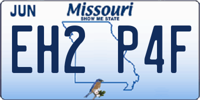 MO license plate EH2P4F