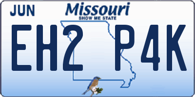 MO license plate EH2P4K
