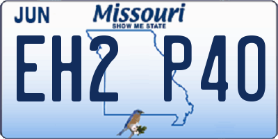 MO license plate EH2P4O