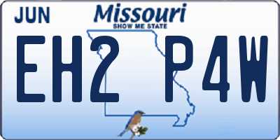 MO license plate EH2P4W