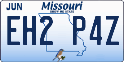 MO license plate EH2P4Z