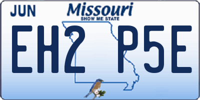 MO license plate EH2P5E