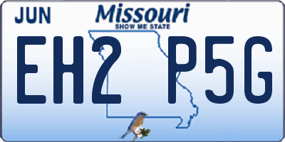 MO license plate EH2P5G