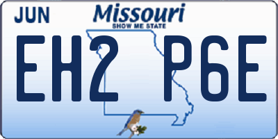 MO license plate EH2P6E