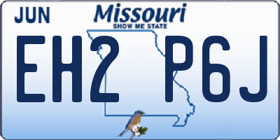 MO license plate EH2P6J