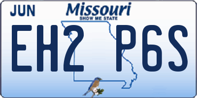 MO license plate EH2P6S