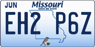 MO license plate EH2P6Z