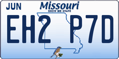 MO license plate EH2P7D