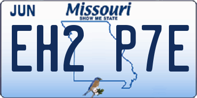 MO license plate EH2P7E