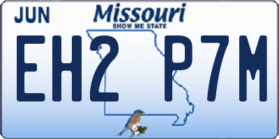 MO license plate EH2P7M