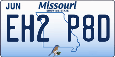 MO license plate EH2P8D