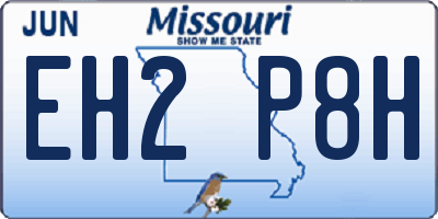 MO license plate EH2P8H