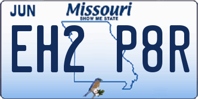 MO license plate EH2P8R