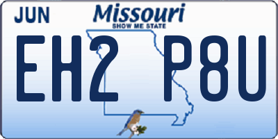 MO license plate EH2P8U