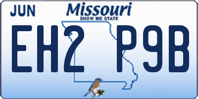 MO license plate EH2P9B