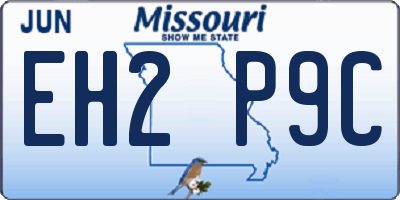 MO license plate EH2P9C