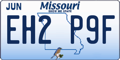 MO license plate EH2P9F