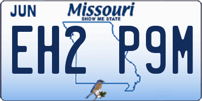 MO license plate EH2P9M