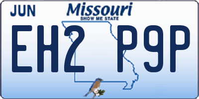 MO license plate EH2P9P