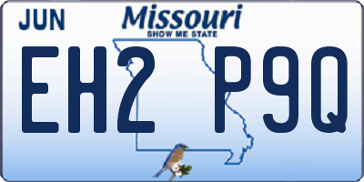 MO license plate EH2P9Q