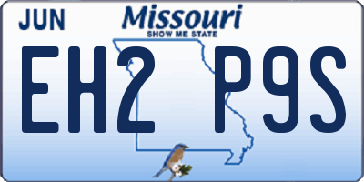 MO license plate EH2P9S