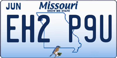 MO license plate EH2P9U