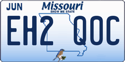 MO license plate EH2Q0C