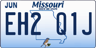 MO license plate EH2Q1J