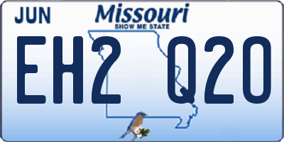 MO license plate EH2Q2O