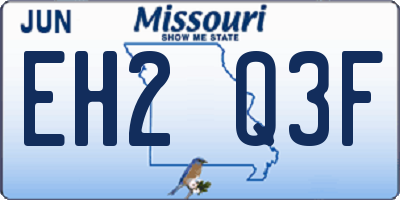 MO license plate EH2Q3F
