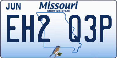 MO license plate EH2Q3P