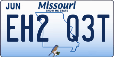 MO license plate EH2Q3T