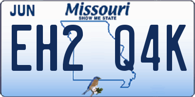 MO license plate EH2Q4K