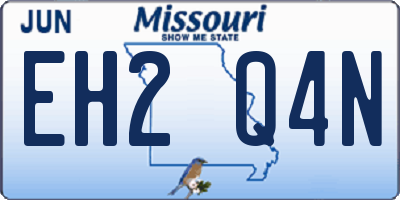 MO license plate EH2Q4N