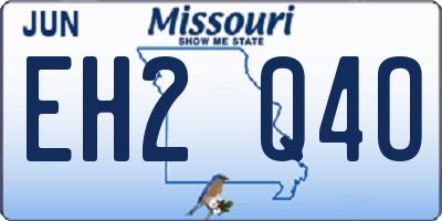 MO license plate EH2Q4O