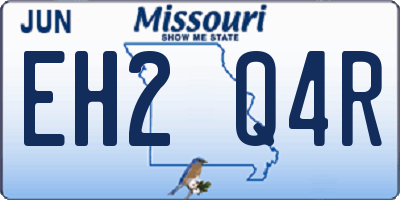 MO license plate EH2Q4R