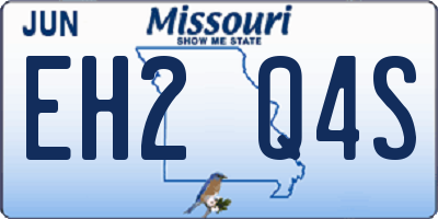 MO license plate EH2Q4S