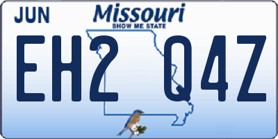 MO license plate EH2Q4Z