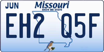 MO license plate EH2Q5F