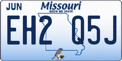 MO license plate EH2Q5J