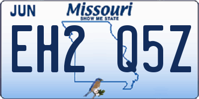 MO license plate EH2Q5Z
