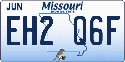 MO license plate EH2Q6F